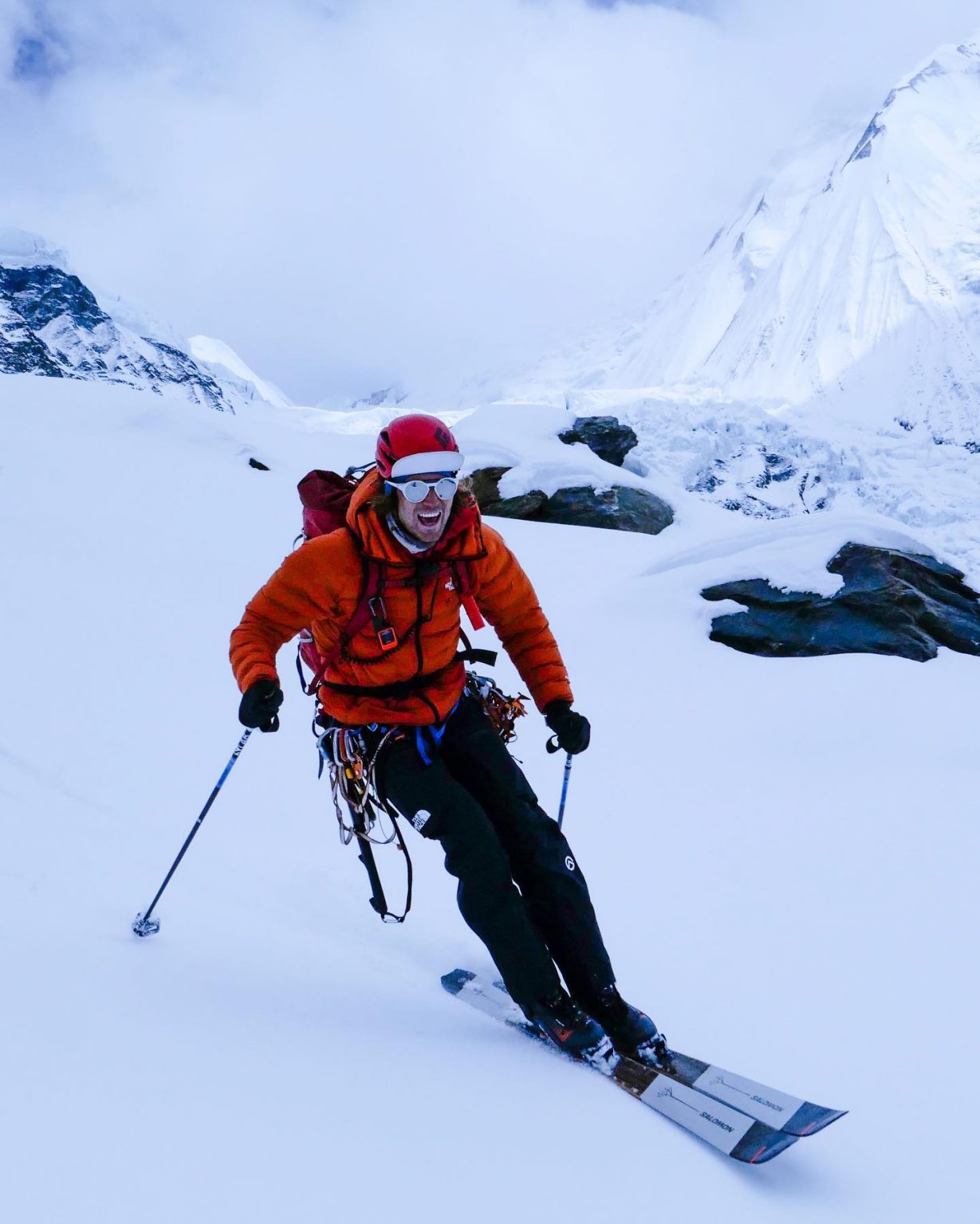 Bartek Ziemski skis on Annapurna some days ago. Photo: Oswald Rodrigo Pereira